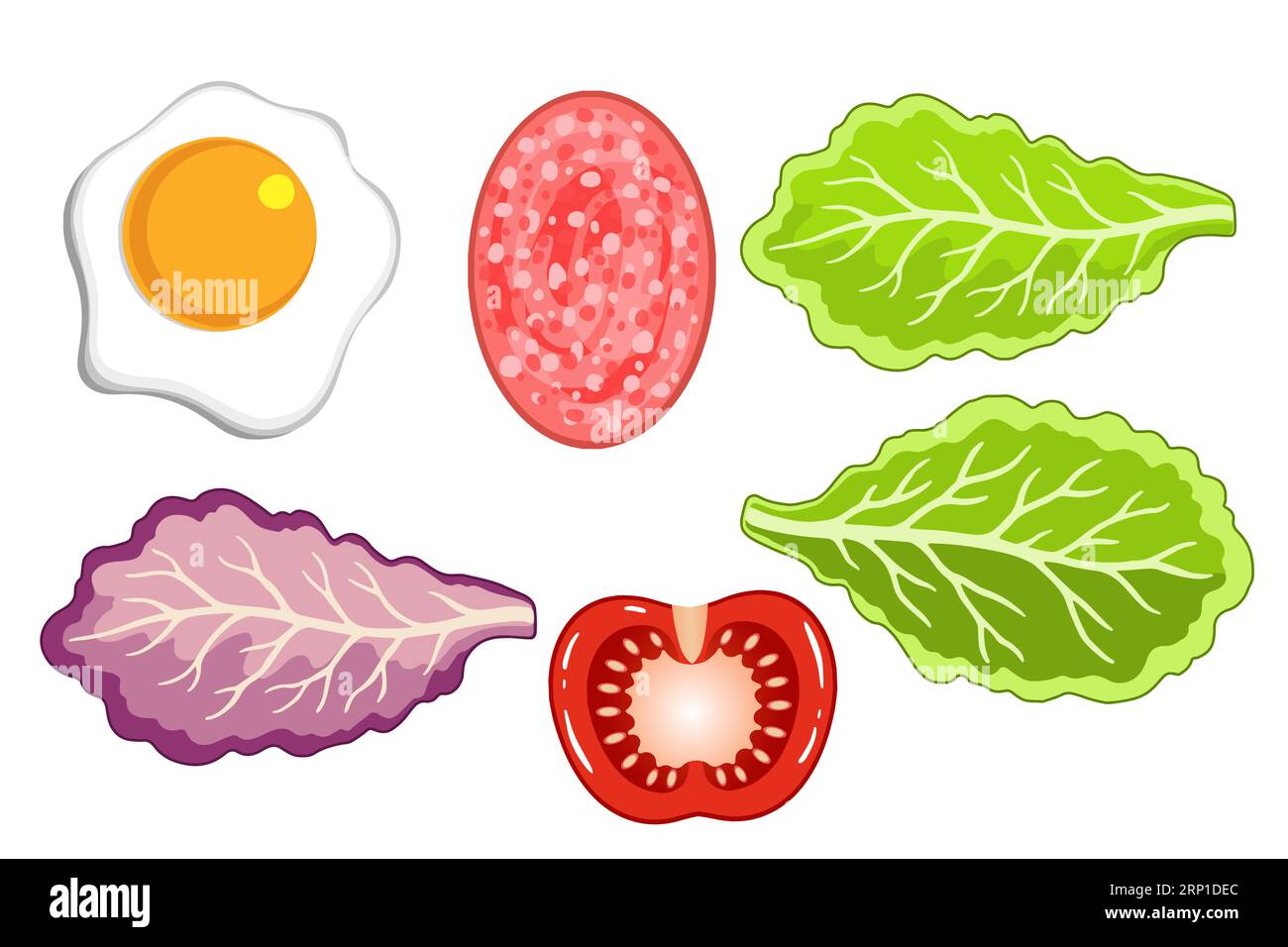 Immagine di un set di prodotti per la preparazione di panini Illustrazione Vettoriale