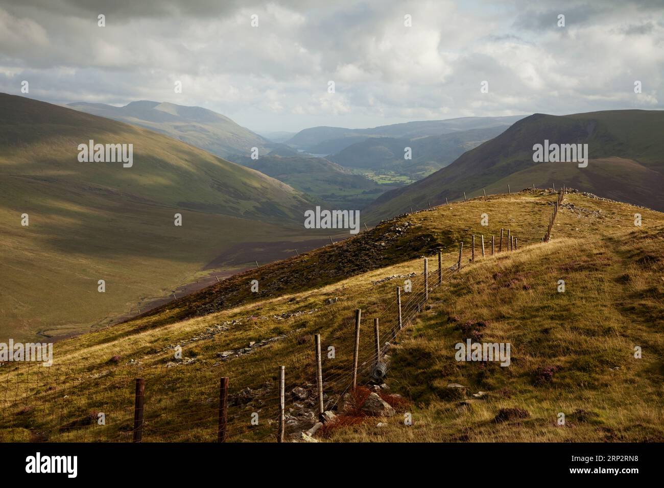 La vista a sud da Great Calva, nell'English Lake District Foto Stock