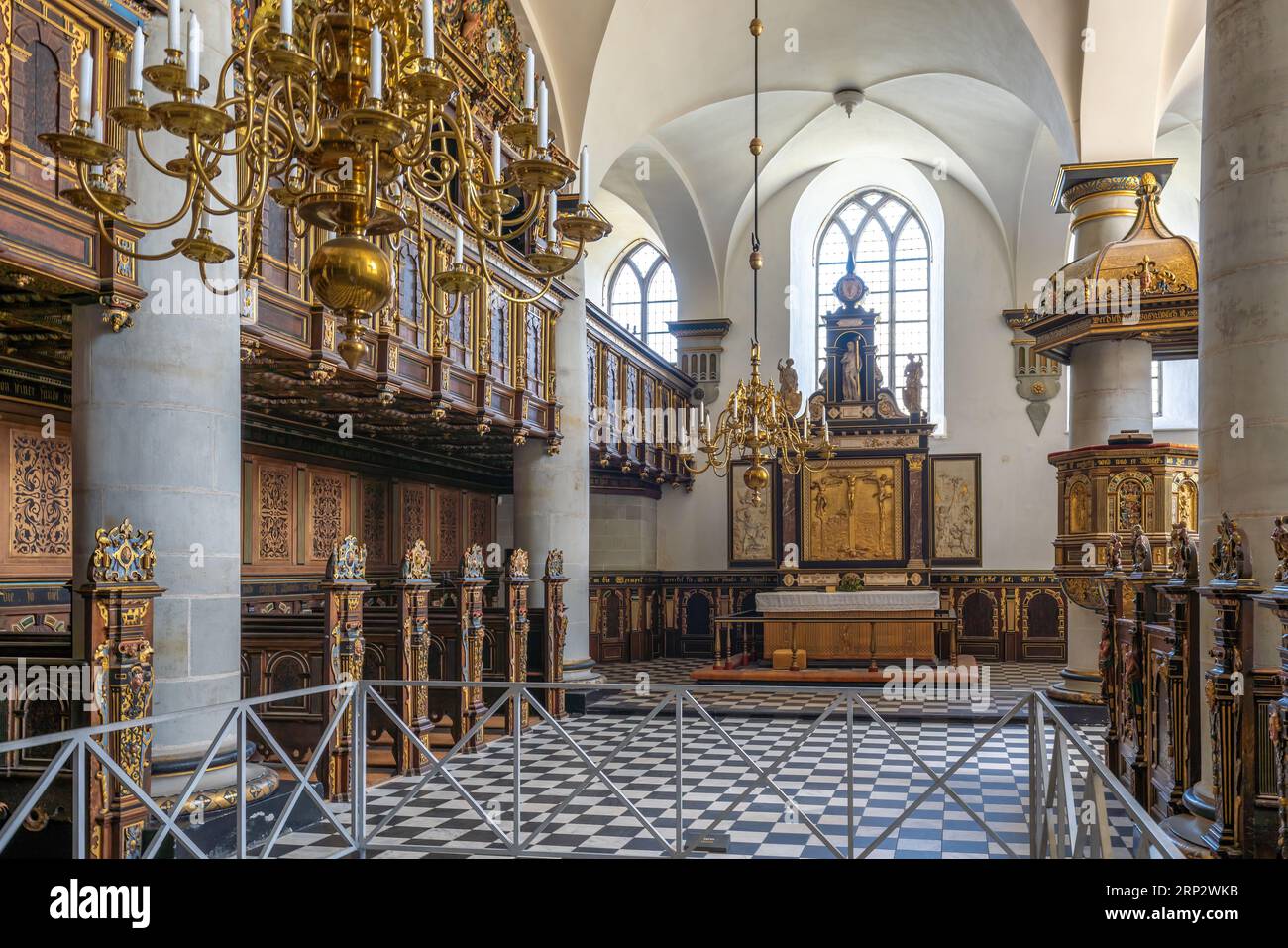 Interno della cappella del castello di Kronborg - Helsingor, Danimarca Foto Stock