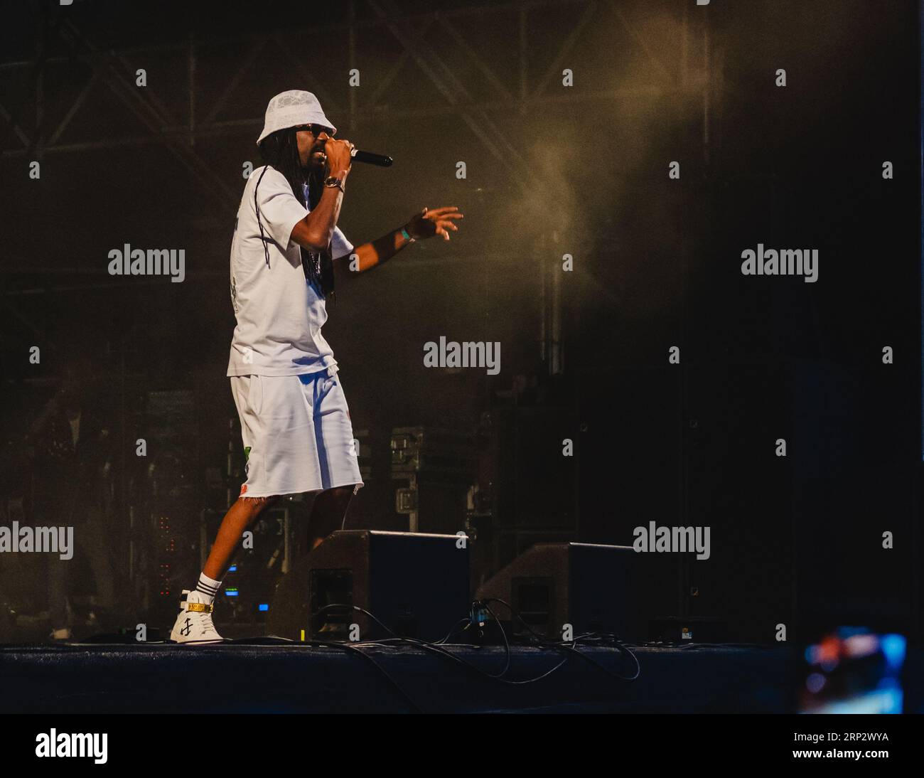 L'artista musicale Jungle Ragga 'General Levy' si esibisce sul palco principale del festival Pub in the Park a Chiswick, West London. Settembre 2023. Foto Stock
