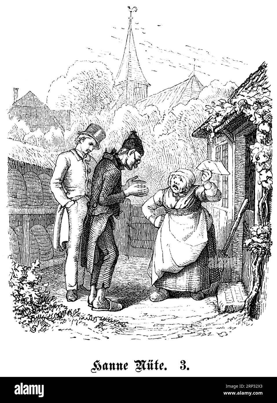 Fritz Reuter (1810) (1874) scrittrice e poetessa bassa tedesca, Hanne Nuete un de luette Pudel, A Bird, and man story, Platt, Low German, basso tedesco, dialetto Foto Stock Fritz Reuter (1810) (1874) scrittrice e poetessa bassa tedesca, Hanne Nuete un de luette Pudel, A Bird, and man story, Platt, Low German, basso tedesco, dialetto Foto Stock