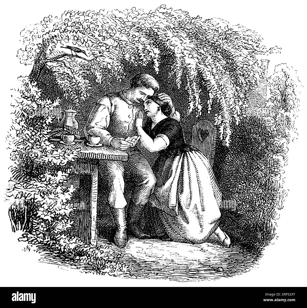 Fritz Reuter (1810) (1874) scrittrice e poetessa bassa tedesca, Hanne Nuete un de luette Pudel, A Bird, and man story, Platt, Low German, basso tedesco, dialetto Foto Stock Fritz Reuter (1810) (1874) scrittrice e poetessa bassa tedesca, Hanne Nuete un de luette Pudel, A Bird, and man story, Platt, Low German, basso tedesco, dialetto Foto Stock