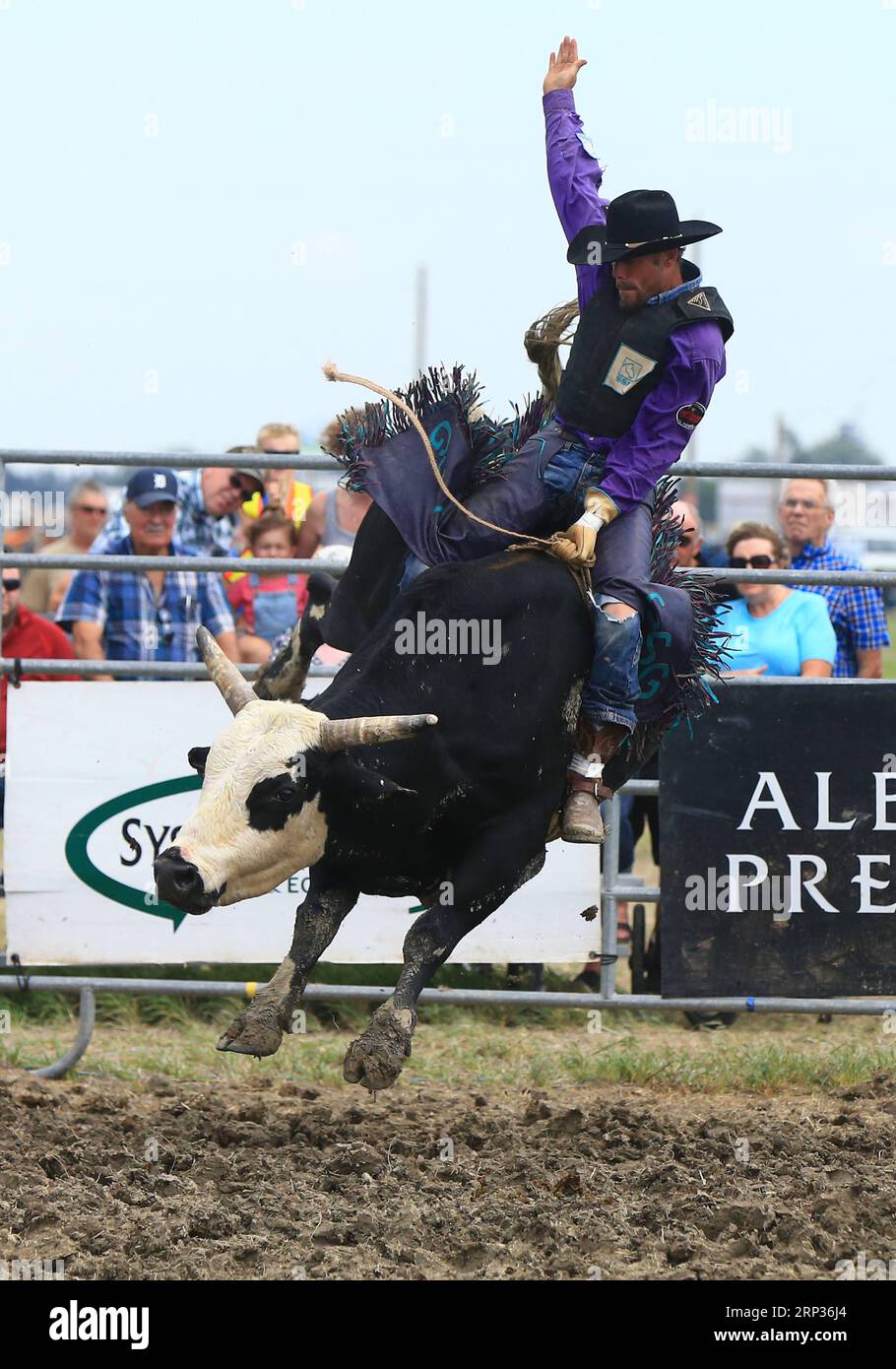 (180922) -- TORONTO, 22 settembre 2018 -- Un cowboy si esibisce durante lo spettacolo rodeo del 2018 International Plowing Match and Rural Expo a Chatham-Kent, Ontario, Canada, 21 settembre 2018. ) (SP)CANADA-ONTARIO-CHATHAM KENT-RODEO ZOUXZHENG PUBLICATIONXNOTXINXCHN Foto Stock