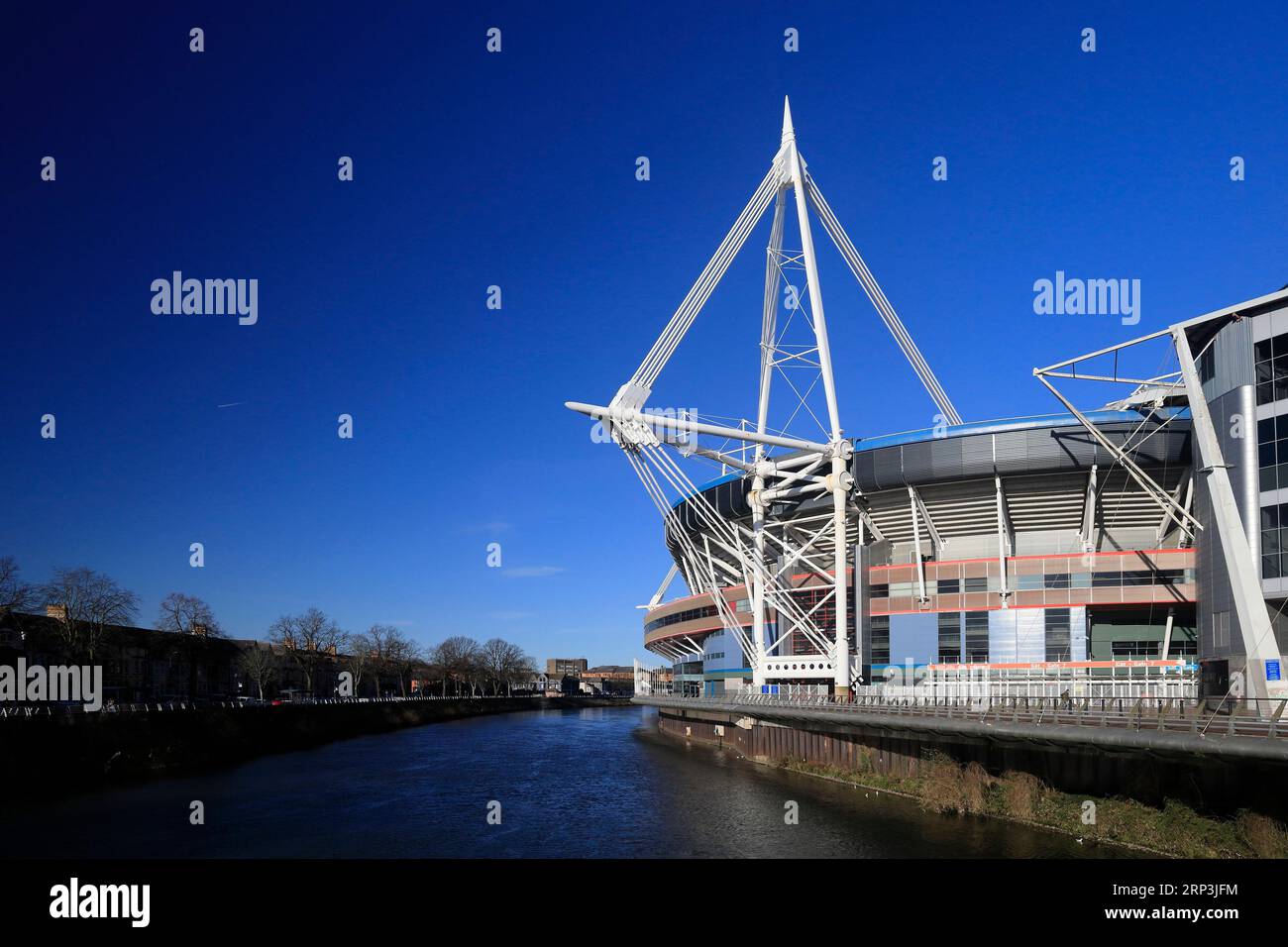 Principality Stadium, campo da rugby. (Ex Cardiff Arms Park / Millennium Stadium) preso 2023. Foto Stock
