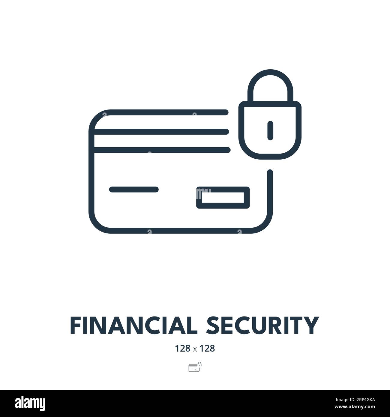 Icona Financial Security (sicurezza finanziaria). Soldi, sicurezza, protezione. Tratto modificabile. Icona vettore semplice Illustrazione Vettoriale