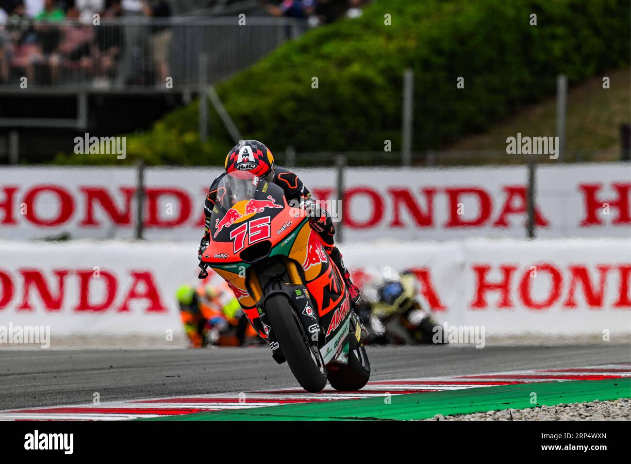 Albert Arenas (75) della Spagna e Red Bull KTM Ajo durante la GARA MOTO 2 del Gran Premio di Catalunya all'autodromo di Montmelo, Spagna il 3 settembre 2023 (foto: Alvaro Sanchez) credito: CORDON PRESS/Alamy Live News Foto Stock