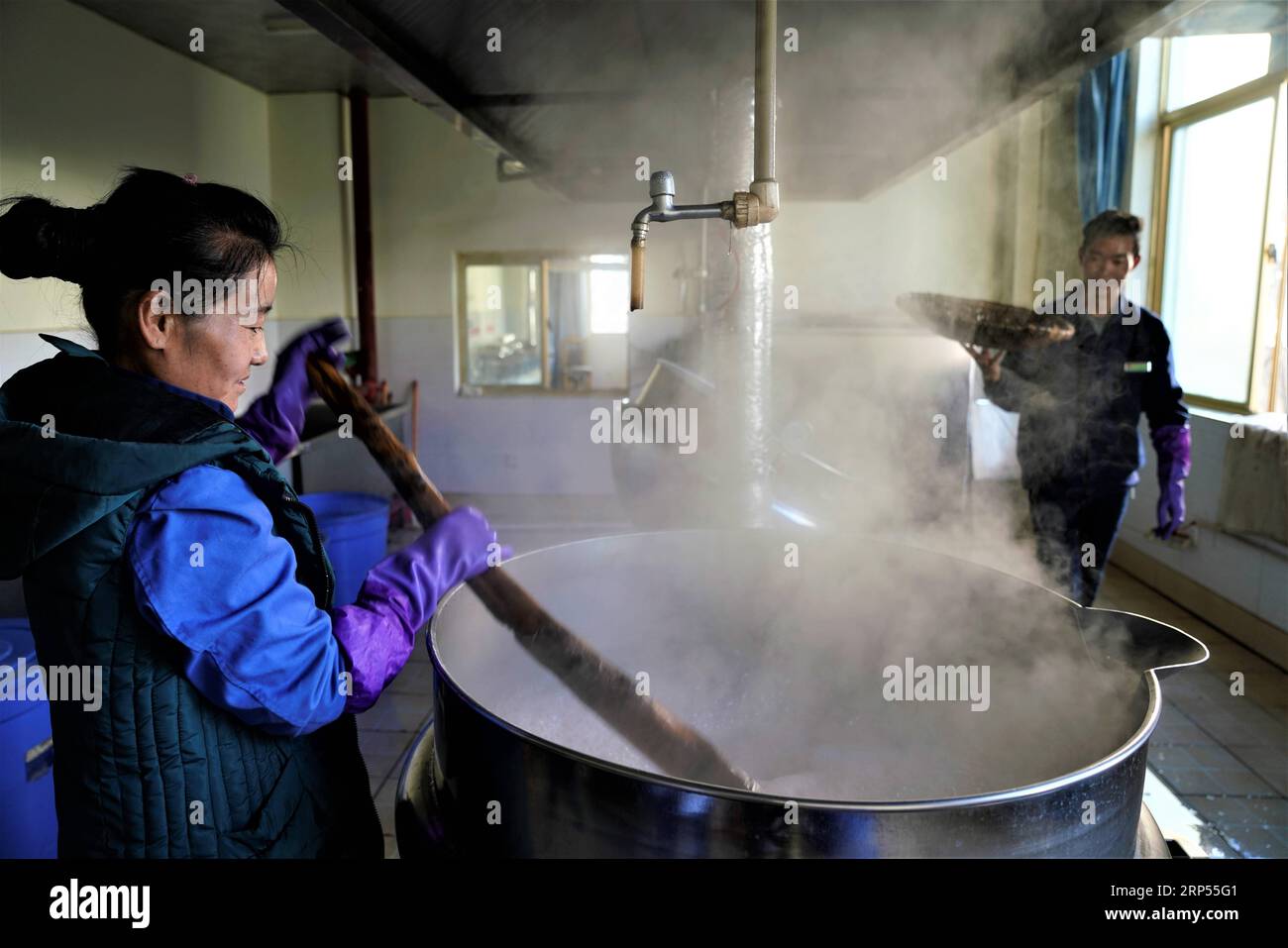 (181128) -- LHASA, 28 novembre 2018 -- i lavoratori fanno il farmaco del bagno medicinale di Lum di Sowa Rigpa in un ospedale di medicina tibetano a Shannan, regione autonoma del Tibet nel sud-ovest della Cina, 23 novembre 2018. L'Organizzazione delle Nazioni Unite per l'educazione, la scienza e la cultura (UNESCO) ha iscritto mercoledì il bagno medicinale cinese di Sowa Rigpa nella Lista rappresentativa del patrimonio culturale immateriale dell'umanità, in una convenzione tenutasi a Port Louis, capitale della Repubblica di Mauritius. Il Lum balneazione medicinale di Sowa Rigpa è conoscenza e pratiche riguardanti la vita, la salute e le illne Foto Stock