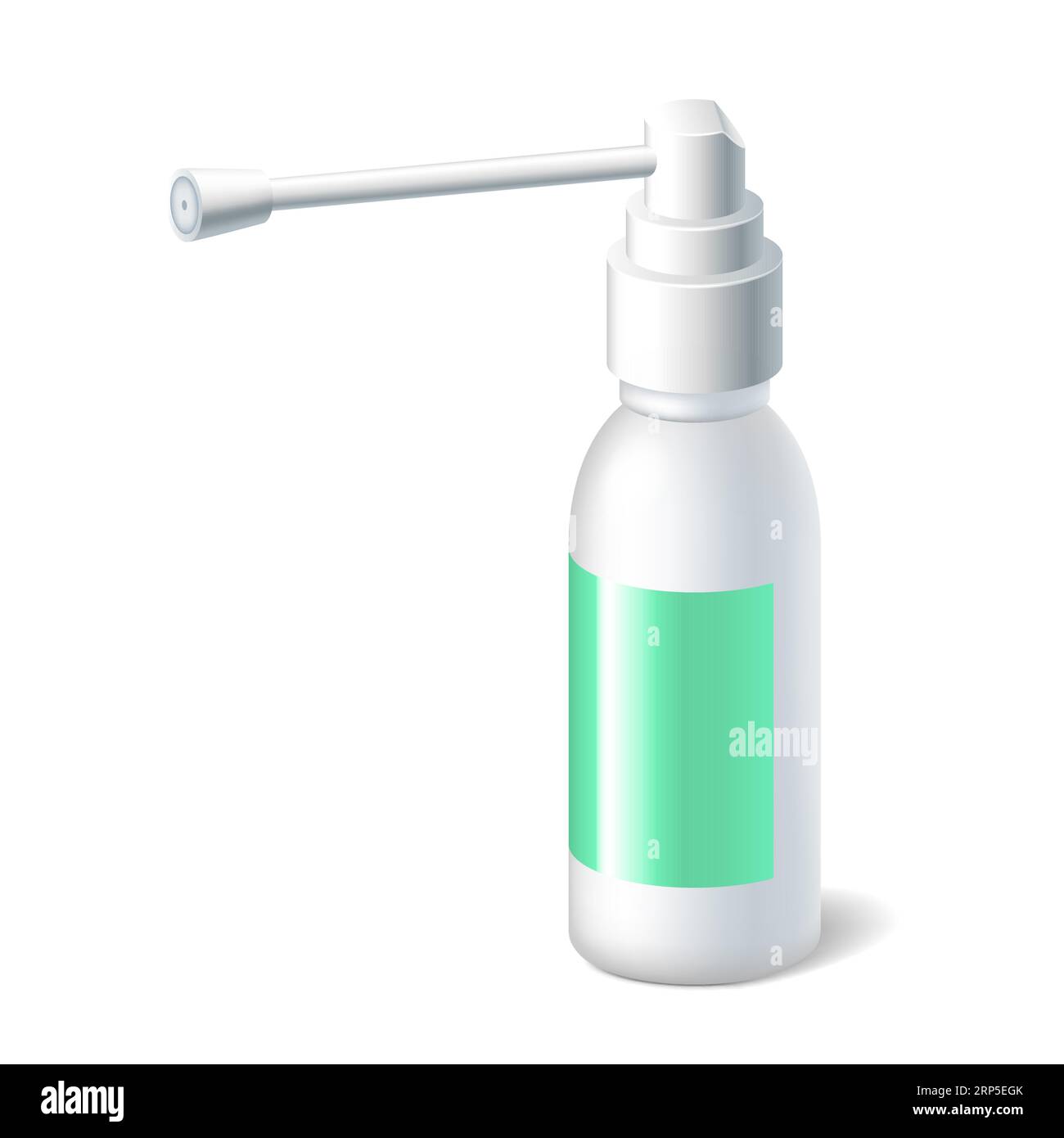 Bottiglia per mockup spray per gola medica. Contenitore per farmaci aerosol  realistici bianco con etichetta vuota isolata. Spray orale confezione  medicale 3d.. Ve Immagine e Vettoriale - Alamy