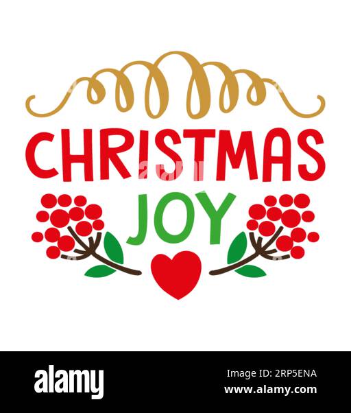 Design della maglietta Christmas Joy Vector, tipografia natalizia, tipografia natalizia Tshirt design, vettore natalizio Illustrazione Vettoriale