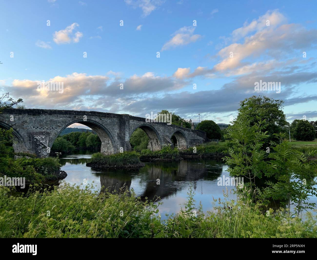Storico Ponte Vecchio di Stirling in Scozia Foto Stock