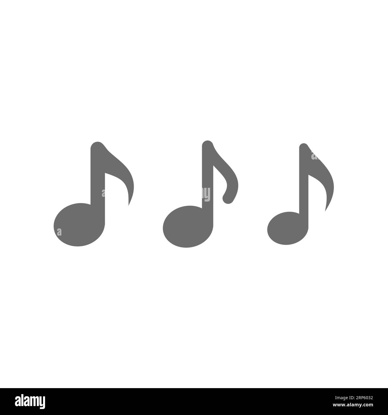 Set di icone vettoriali per note musicali. Notare le icone semplici. Illustrazione Vettoriale