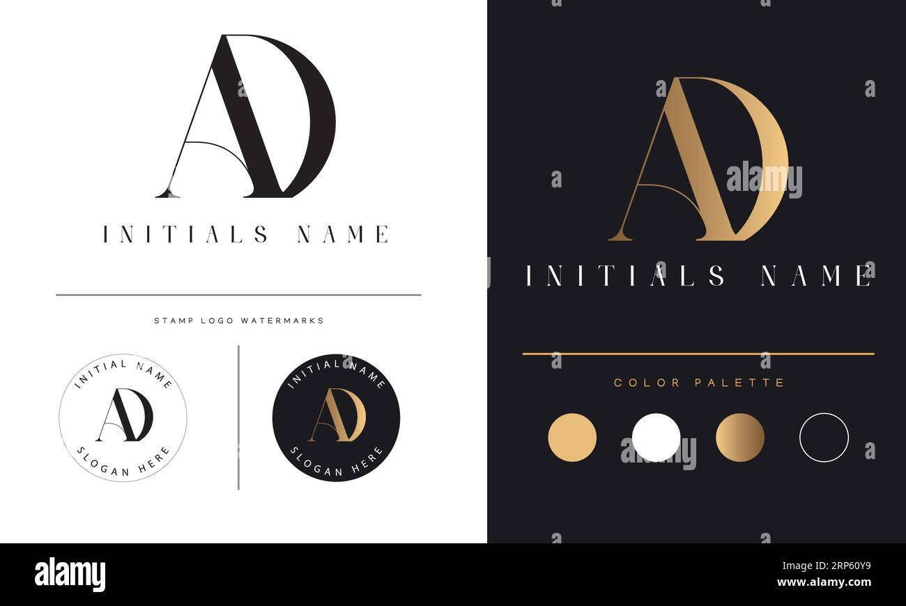 Design del logo con lettera di testo monogramma ad o da iniziale Luxury Illustrazione Vettoriale