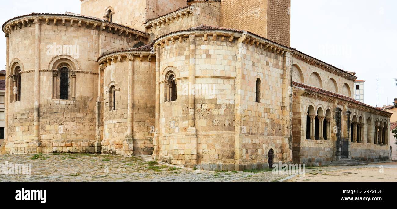 Vista sulla chiesa romanica di San Millan a Segovia, Spagna Foto Stock