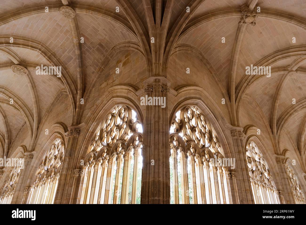 Dettagli nei chiostri della Cattedrale di Segovia, Spagna Foto Stock
