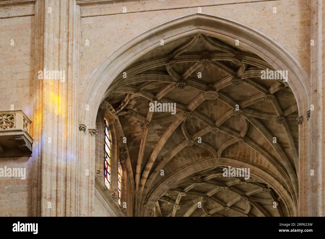 Spettacolare vista interna della cattedrale di Segovia, Spagna Foto Stock