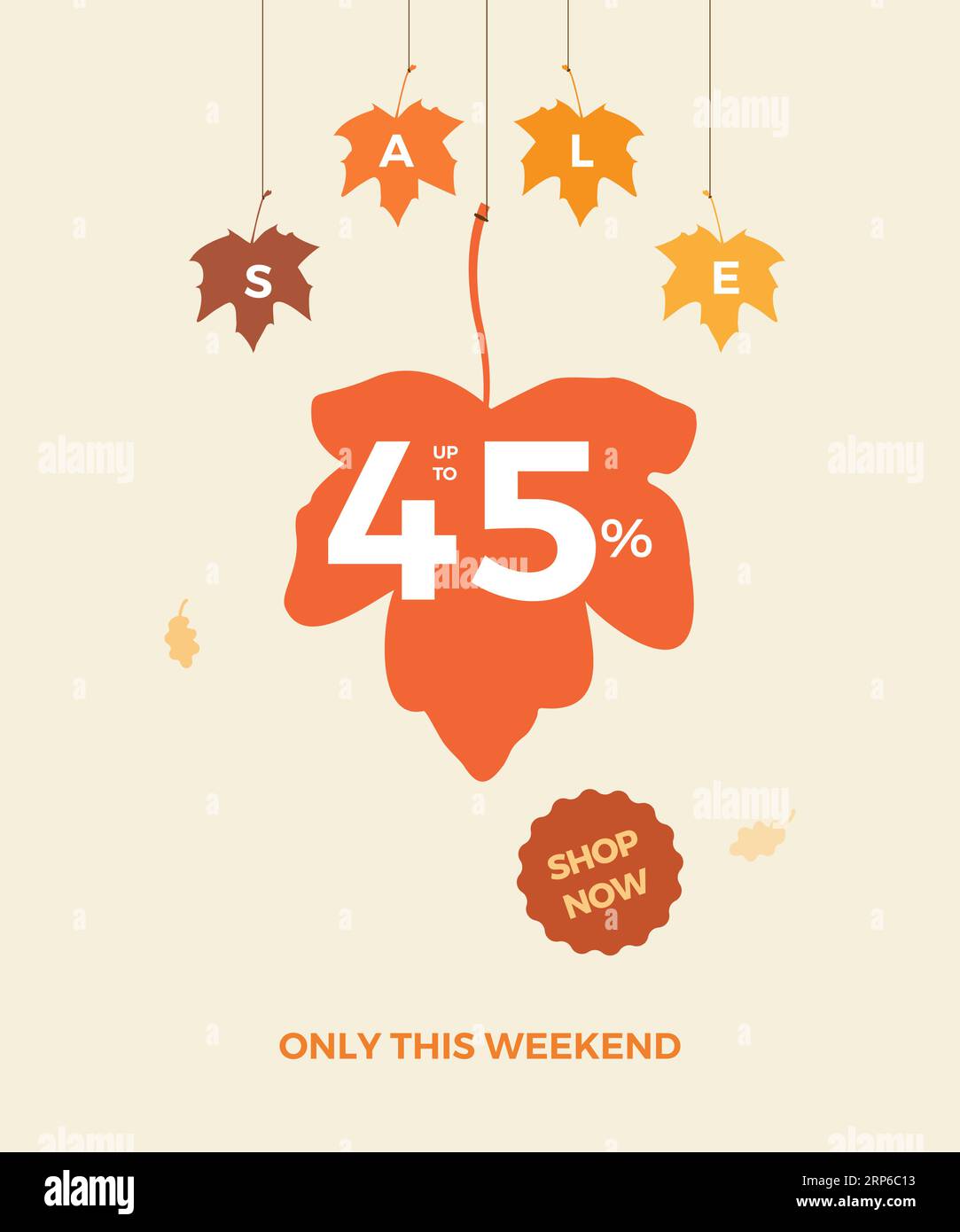 Layout di sfondo per la vendita autunnale decorare con foglie per la vendita o poster e opuscoli promozionali o banner Web.modello di illustrazione vettoriale. Illustrazione Vettoriale