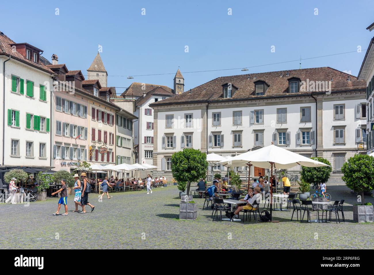 Fischmarktplatz, Rapperswil-Jona, Cantone di St Gallen, Svizzera Foto Stock