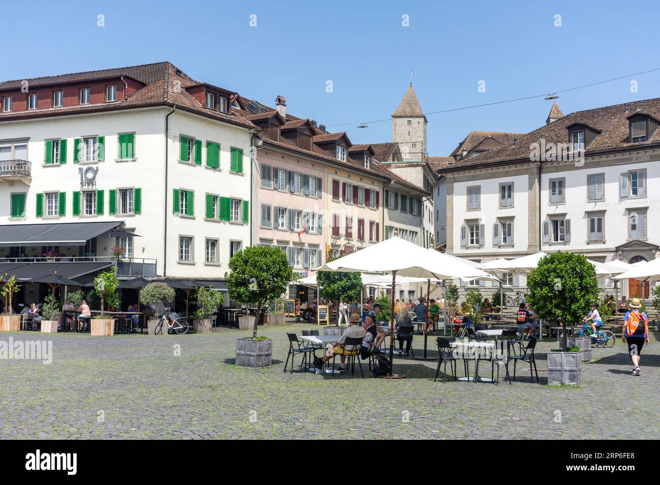 Fischmarktplatz, Rapperswil-Jona, Cantone di St Gallen, Svizzera Foto Stock