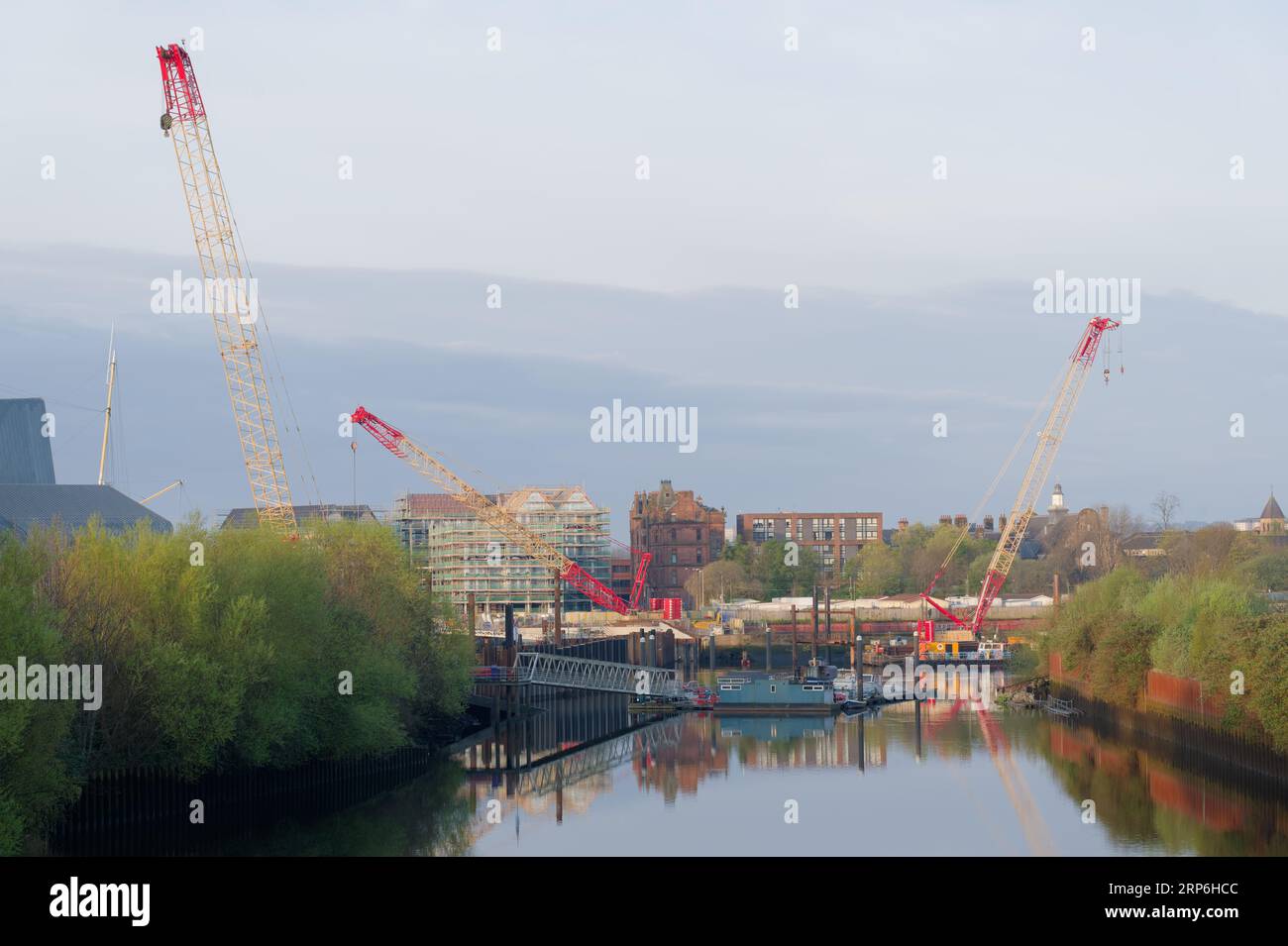 Nuovo ponte Partick in costruzione per collegare Govan sul fiume Clyde Foto Stock