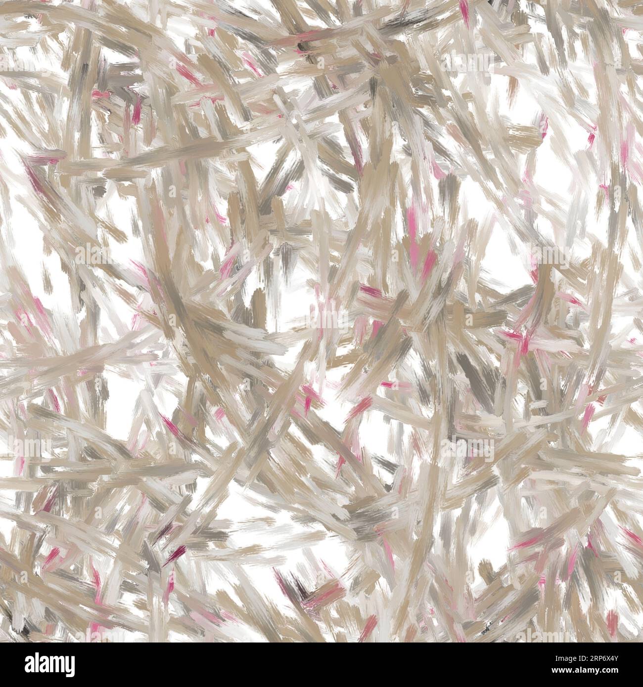 Tratti di pennello beige, grigio e rosso sullo sfondo bianco. Struttura per verniciatura a olio. ripetizione senza cuciture. Modello per confezionamento, tessuto, stampa. Foto Stock