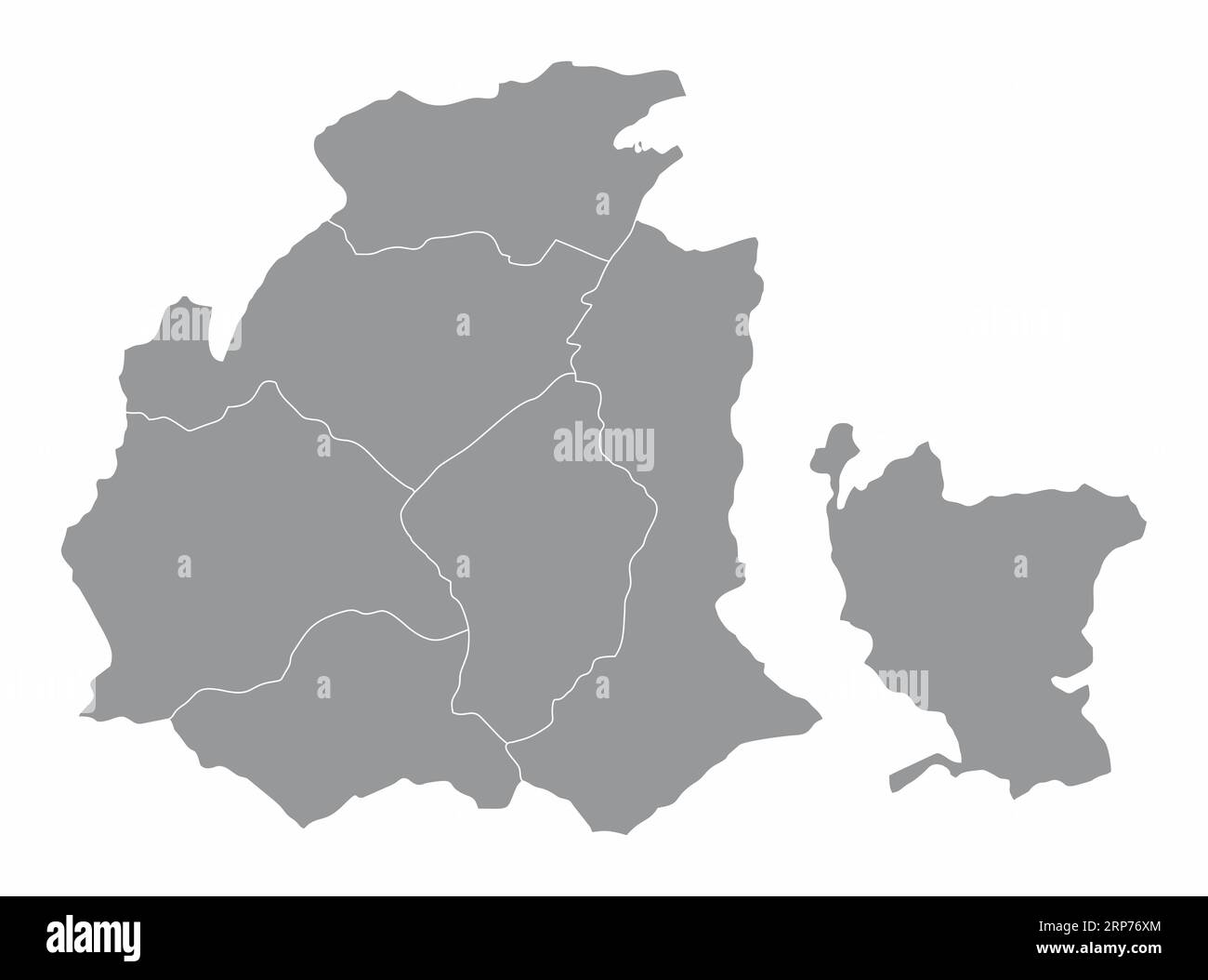 Obwald Canton mappa amministrativa isolata su sfondo bianco, Svizzera Illustrazione Vettoriale