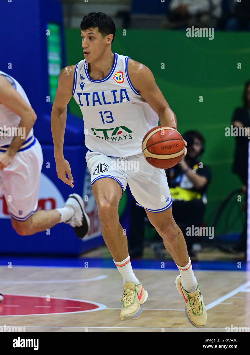 Quezon City, Filippine. 3 settembre 2023. Simone Fontecchio della squadra italiana di basket maschile visto in azione durante la partita di Coppa del mondo di pallacanestro maschile FIBA 2023 tra Italia e Porto Rico all'Araneta Coliseum. Punteggio finale; Italia 73:57 Portorico. Credito: SOPA Images Limited/Alamy Live News Foto Stock