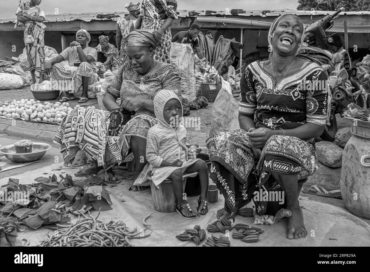 Tipico mercato dei BOUNDIALI, Costa d'Avorio Foto Stock