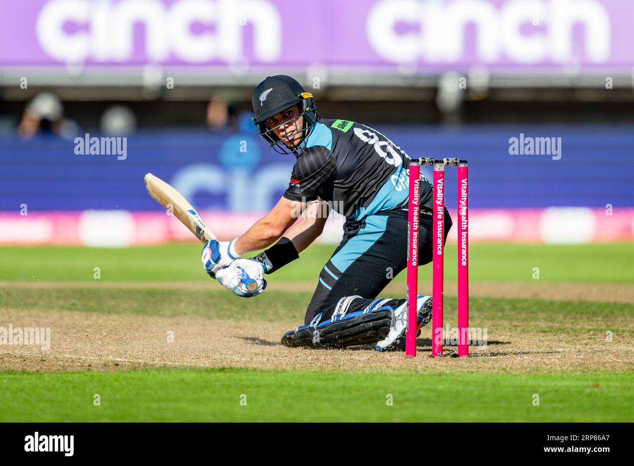 BIRMINGHAM, REGNO UNITO. 3 settembre 2023. Mark Chapman of New Zealand during England Men V New Zealand - Third Vitality T20 International all'Edgbaston Cricket Ground domenica 3 settembre 2023 a BIRMINGHAM INGHILTERRA. Crediti: Taka Wu/Alamy Live News Foto Stock