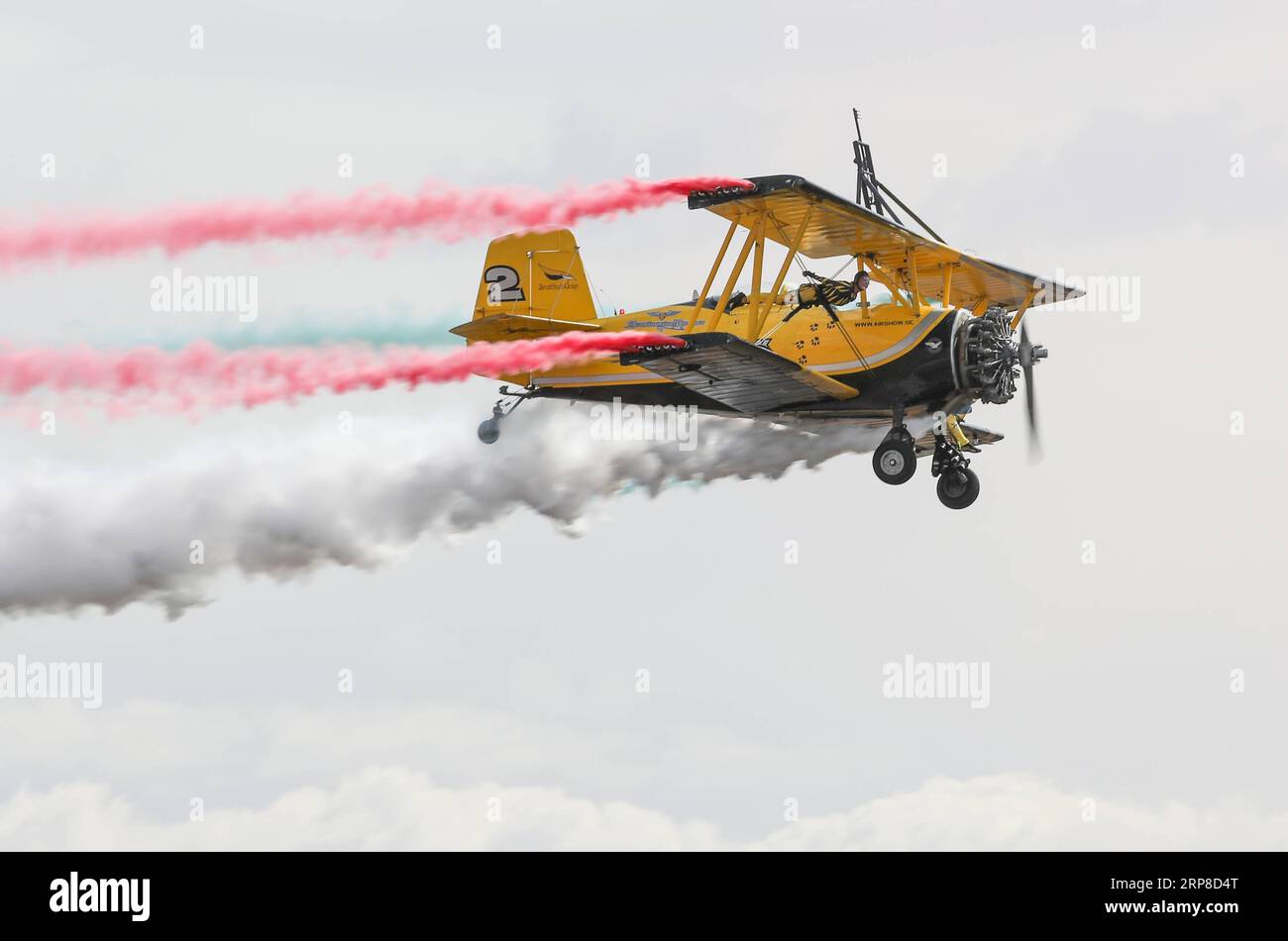 (190228) -- MELBOURNE, Feb. 28, 2019 -- Scandinavian Airshow Aerobatic team si esibisce durante l'Australian International Airshow and Aerospace & Defence Exposition presso l'Avalon Airport, Melbourne, 28 Feb. 2019. ) AUSTRALIA-MELBOURNE-AIRSHOW BaixXuefei PUBLICATIONxNOTxINxCHN Foto Stock