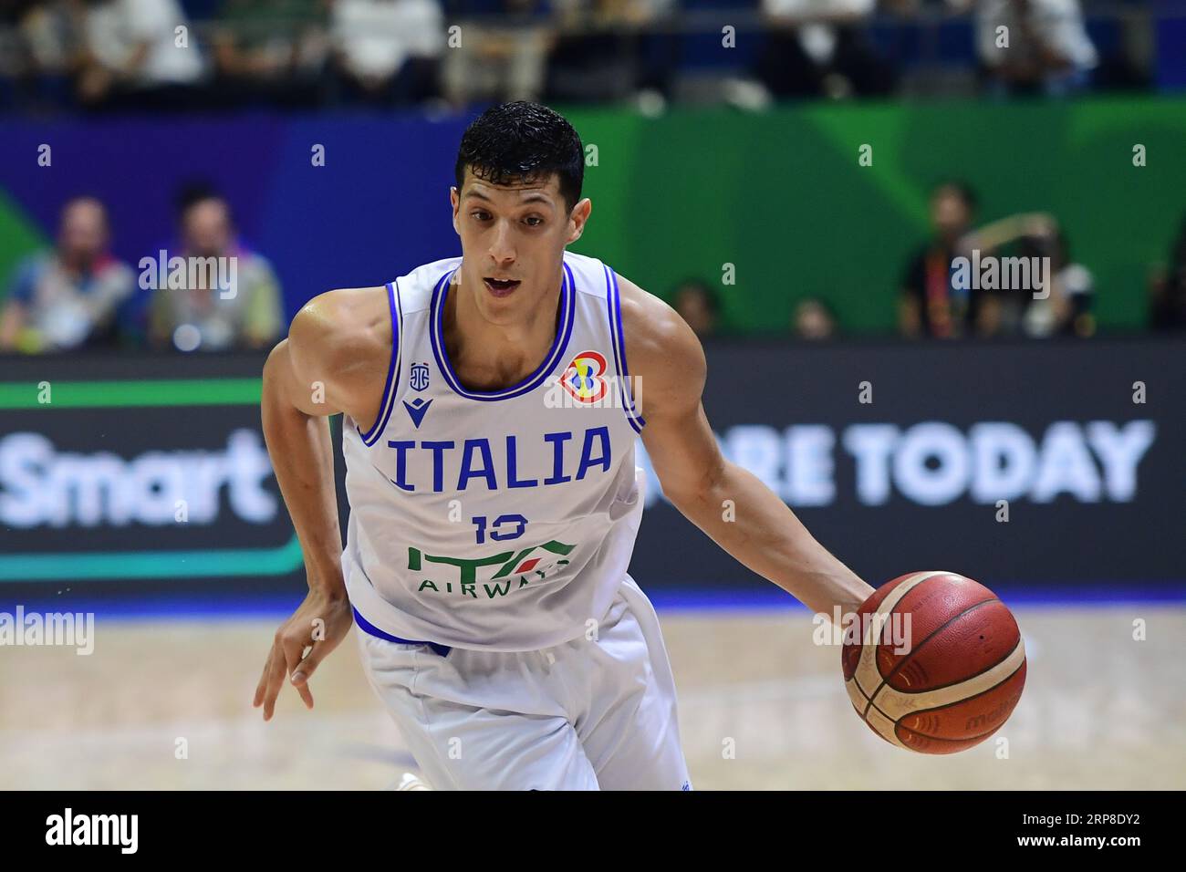 Quezon City, Filippine. 3 settembre 2023. Simone Fontecchio della squadra italiana di basket maschile visto in azione durante la partita di Coppa del mondo di pallacanestro maschile FIBA 2023 tra Italia e Porto Rico all'Araneta Coliseum. Punteggio finale; Italia 73:57 Portorico. (Foto di Luis Veniegra/SOPA Images/Sipa USA) credito: SIPA USA/Alamy Live News Foto Stock