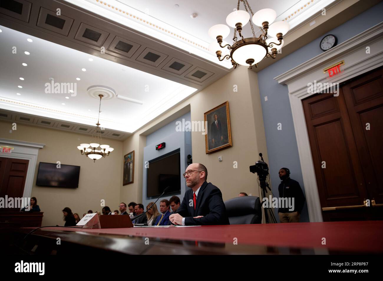 (190313) -- PECHINO, 13 marzo 2019 -- U.S. Acting Director of the Office of Management and budget Russell Vought (Front) testimonia davanti alla House budget Committee on President Donald Trump S Fiscal Year 2020 budget on Capitol Hill in Washington D.C. 12 marzo 2019. ) XINHUA FOTO DEL GIORNO TingxShen PUBLICATIONxNOTxINxCHN Foto Stock