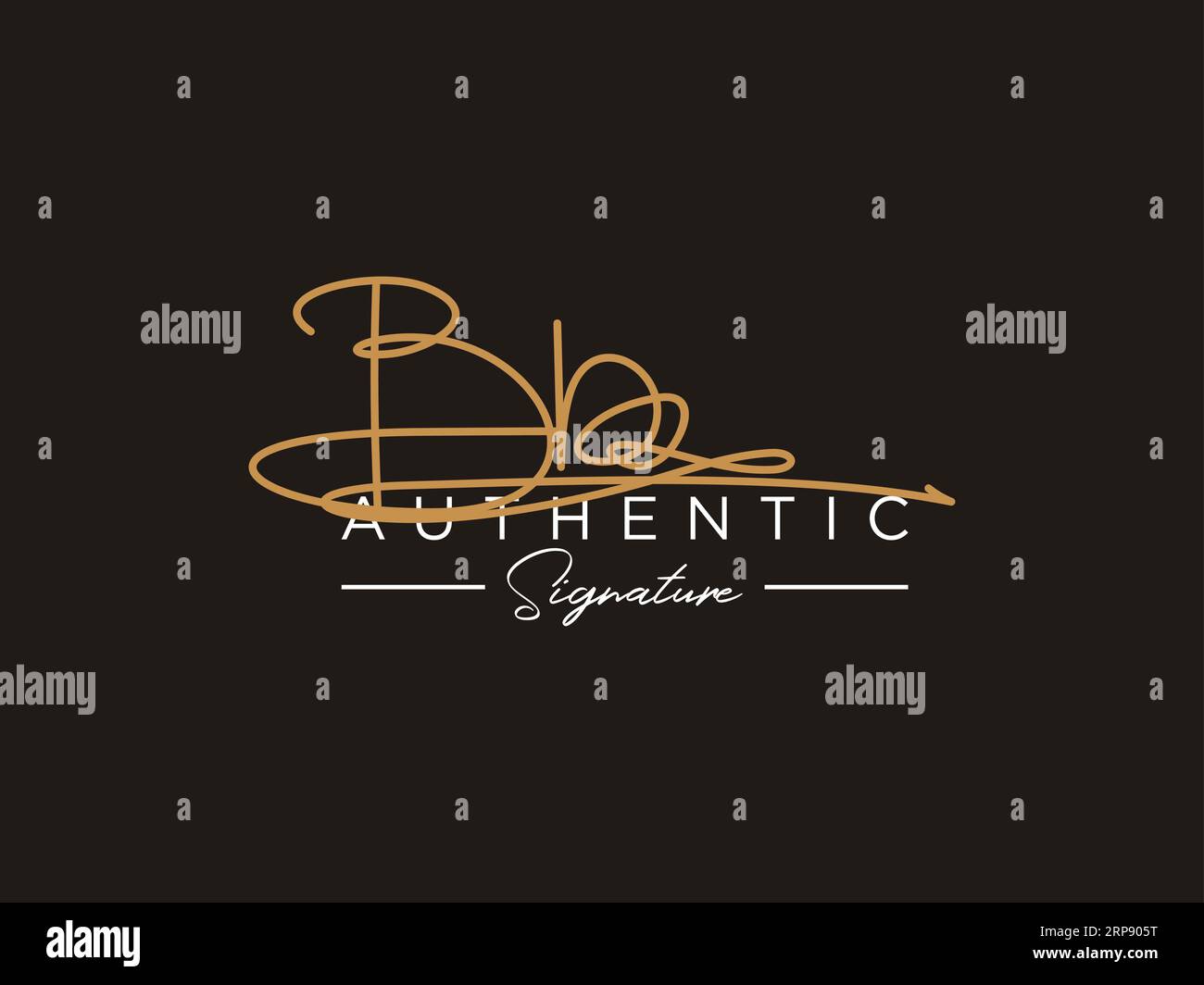 Vettore modello logo firma BB. Illustrazione Vettoriale