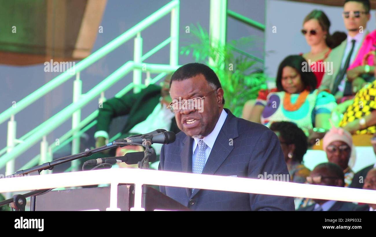 (190322) - WINDHOEK, 22 marzo 2019 - il presidente della Namibia Hage Geingob tiene un discorso a Windhoek, Namibia, 21 marzo 2019. Un evento celebrativo del 29° anniversario dell'indipendenza della Namibia si tiene a Windhoek giovedì. Tirivangani Masawi) NAMIBIA-WINDHOEK-CELEBRAZIONE DELL'INDIPENDENZA-PRESIDENTE wuchangwei PUBLICATIONxNOTxINxCHN Foto Stock