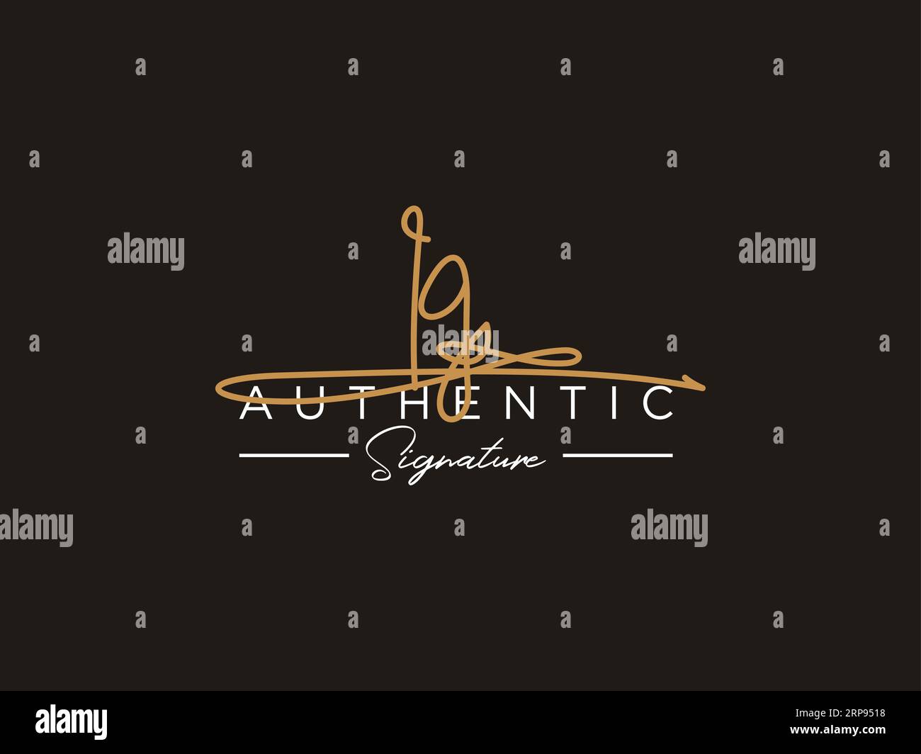 Vettore modello logo firma IG. Illustrazione Vettoriale