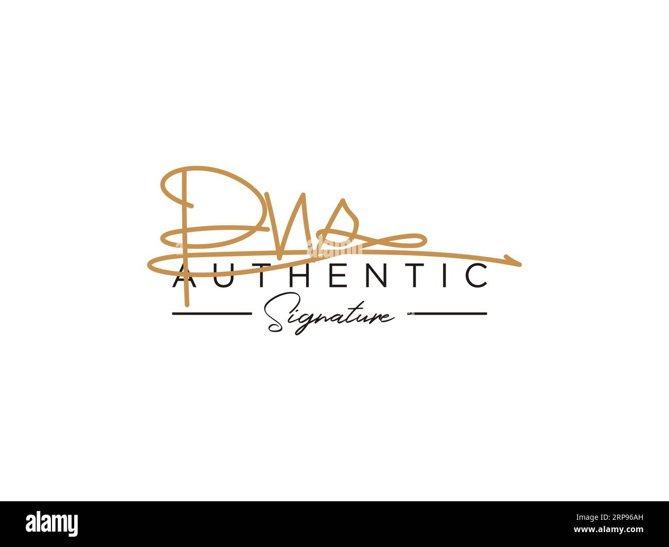 Vettore modello logo firma PW. Illustrazione Vettoriale