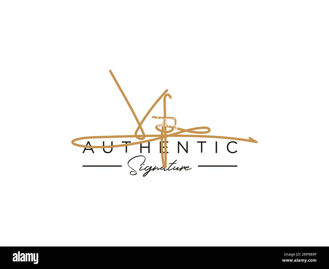 Vettore modello logo firma VF. Illustrazione Vettoriale