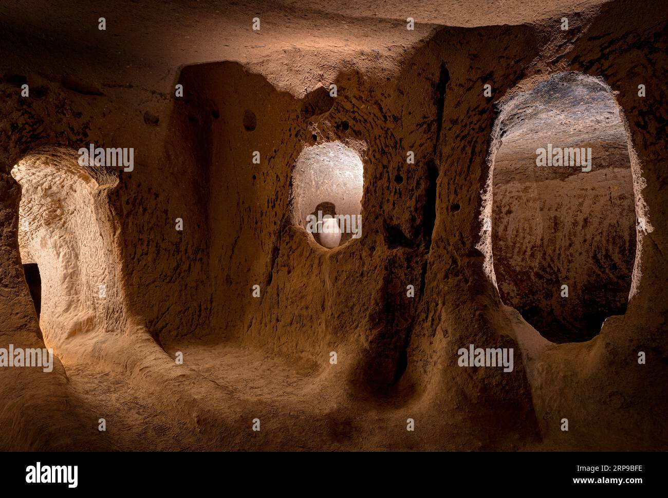 Città sotterranea Mazi (Mazı Yeraltı Şehri). Cappadocia, Turchia Foto Stock