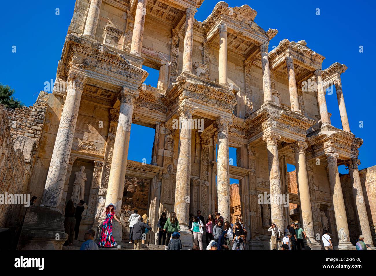 Biblioteca di Celso. Antica Efeso. Izmir, Turchia Foto Stock