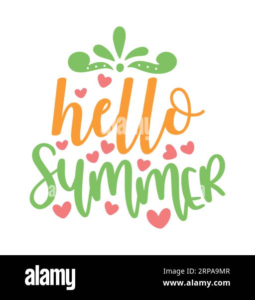 buongiorno estate , disegno tipografico t-shirt, stampa tee, freebie SVG, disegno t-shirt, disegno t-shirt lettering Illustrazione Vettoriale