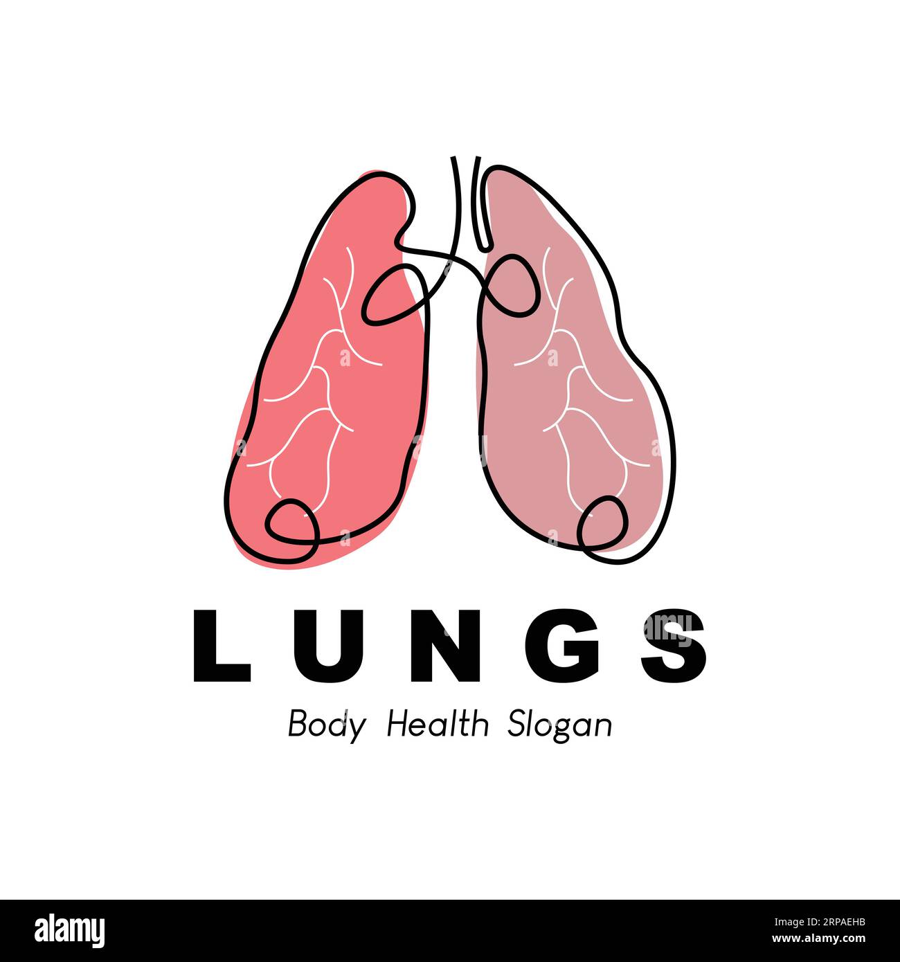 Lungs Logo Design, Body Organ Health Care Vector Illustration Illustrazione Vettoriale