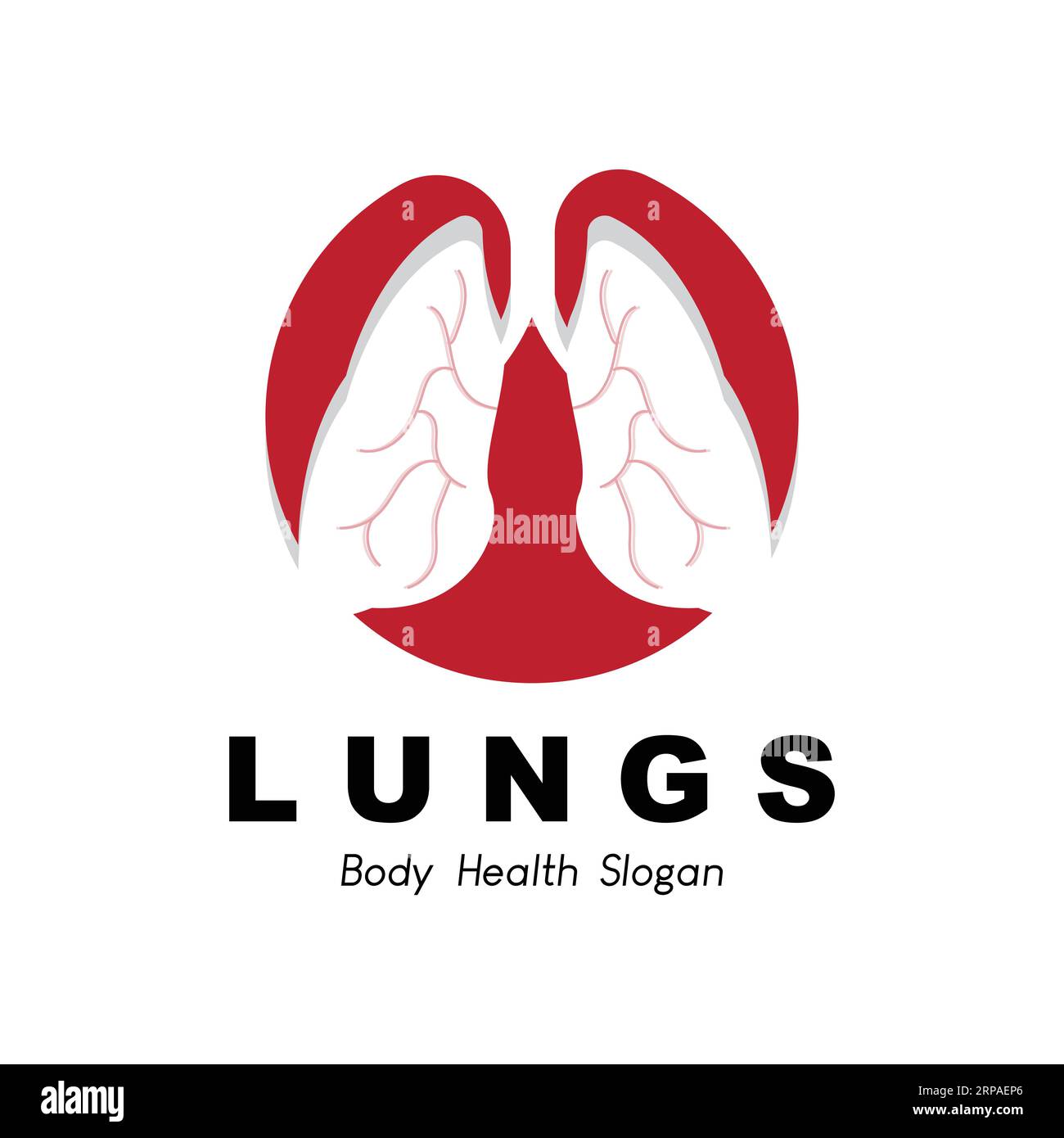Lungs Logo Design, Body Organ Health Care Vector Illustration Illustrazione Vettoriale