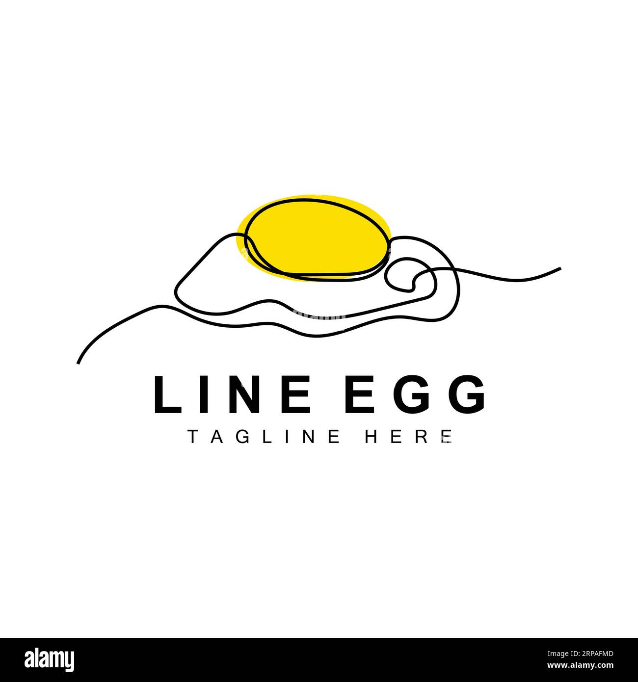 Modello di design con logo Egg. Vettore di ovaiole per alimenti naturali. Logotipo di disegno line-art. Illustrazione Vettoriale