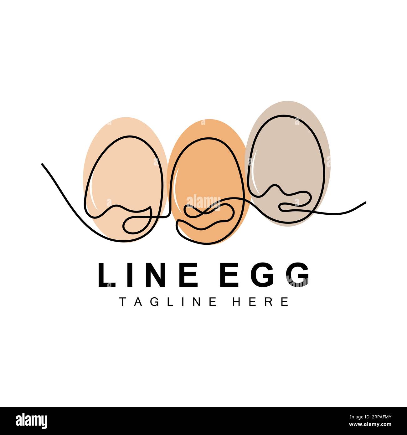 Modello di design con logo Egg. Vettore di ovaiole per alimenti naturali. Logotipo di disegno line-art. Illustrazione Vettoriale