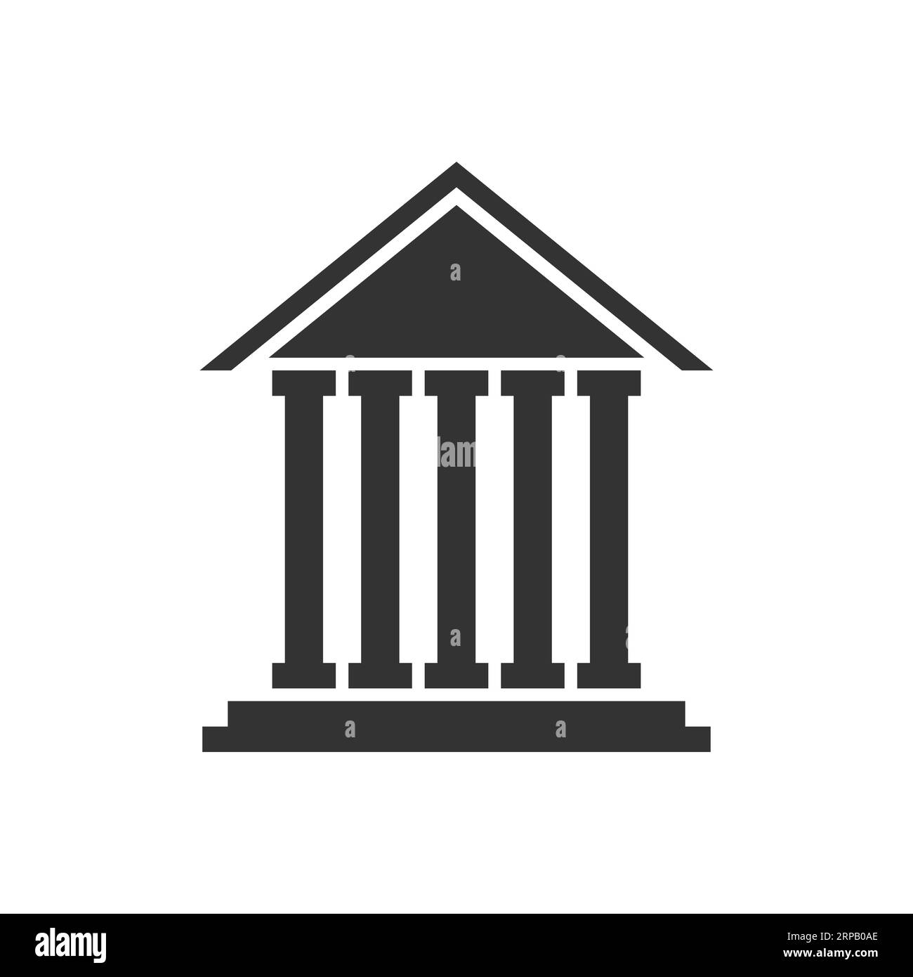 Icona della banca vettore dell'istituto finanziario Illustrazione Vettoriale