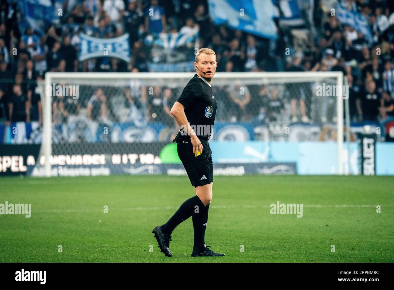 Malmoe, Svezia. 3 settembre 2023. L'arbitro Fredrik Klitte visto durante l'Allsvenskan match tra Malmoe FF e IFK Gothenburg all'Eleda Stadion di Malmoe. (Foto: Gonzales Photo/Alamy Live News Foto Stock