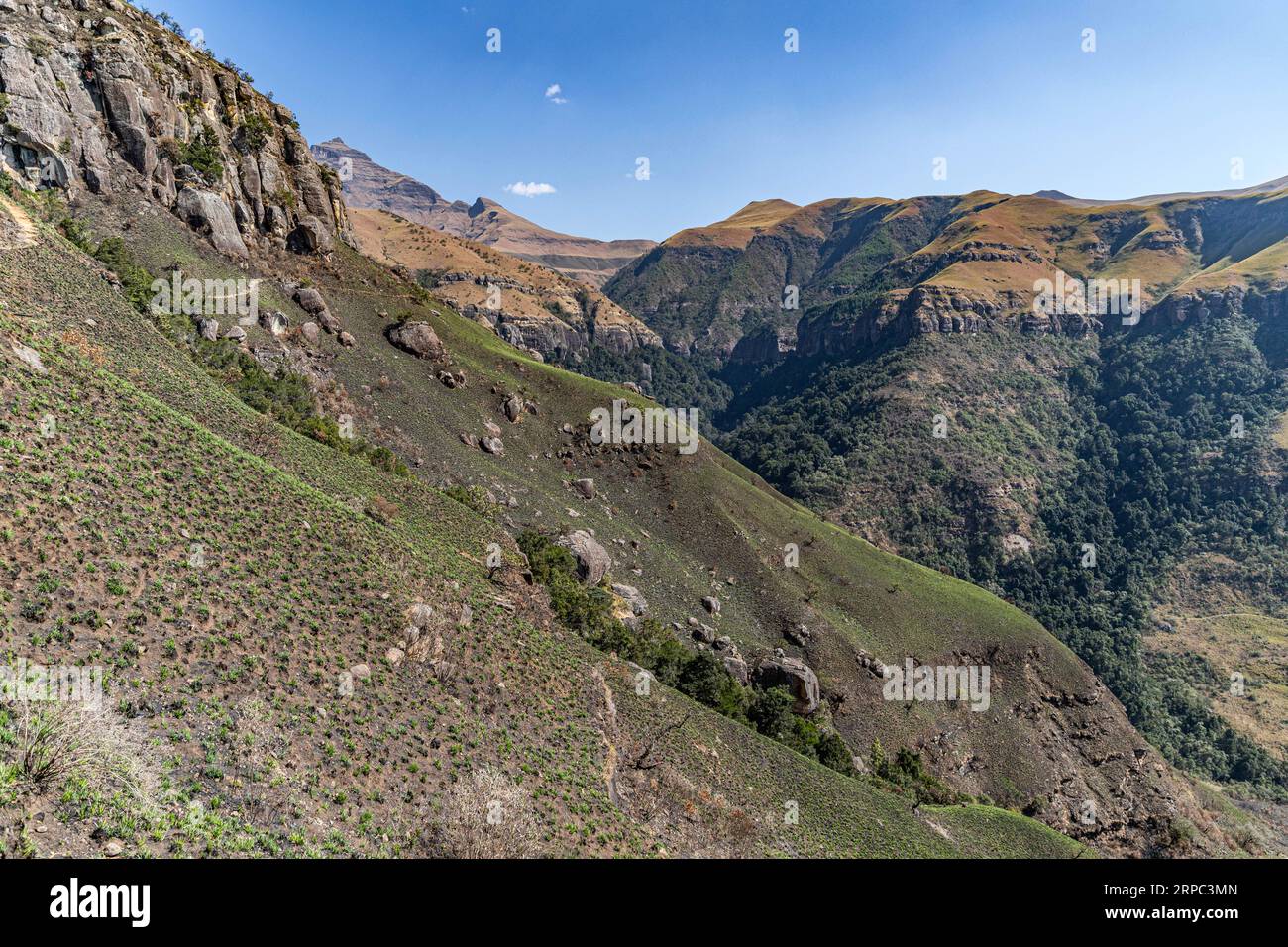 Paesaggio montano a Drakensberg, Sudafrica Foto Stock