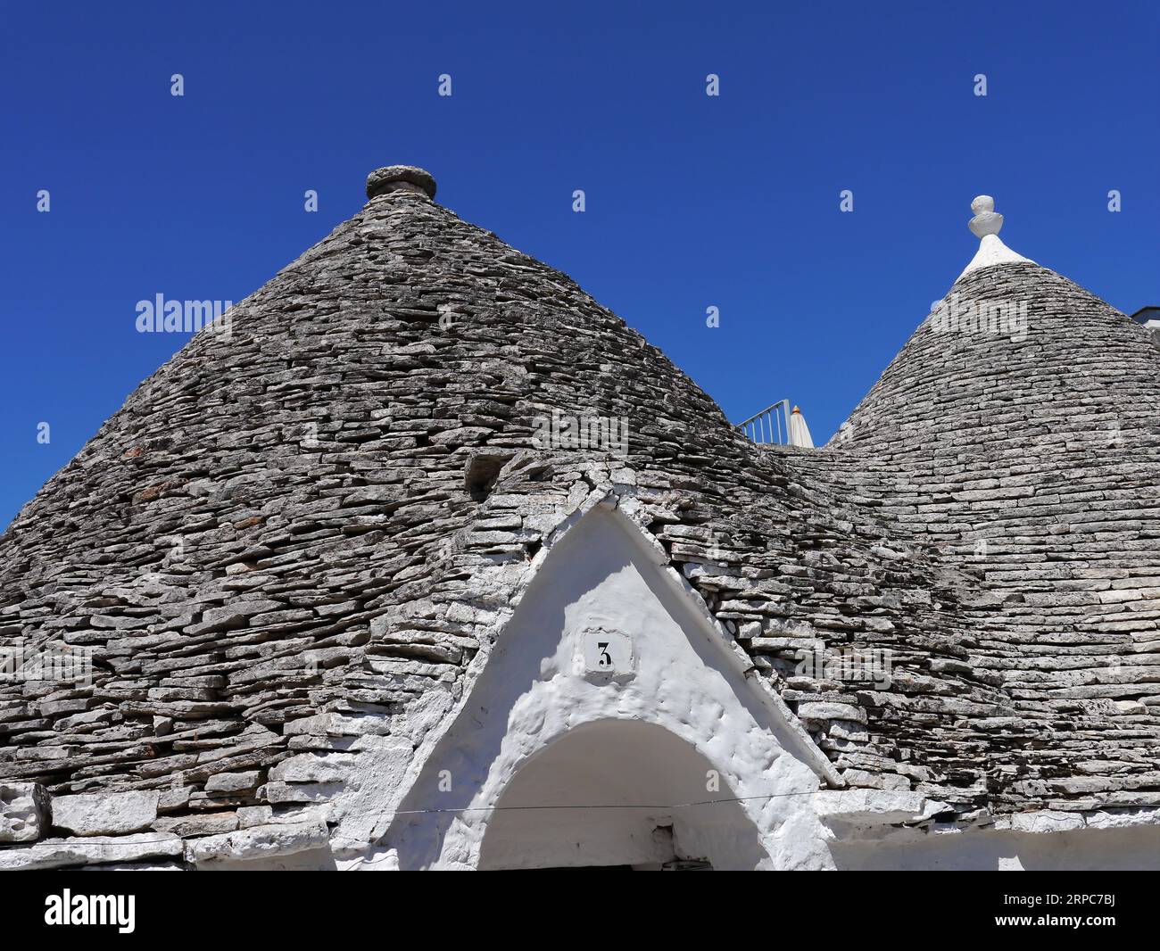 Tipico tetto a forma di cono dei Trulli ad Alberobello, Puglia, i Foto Stock
