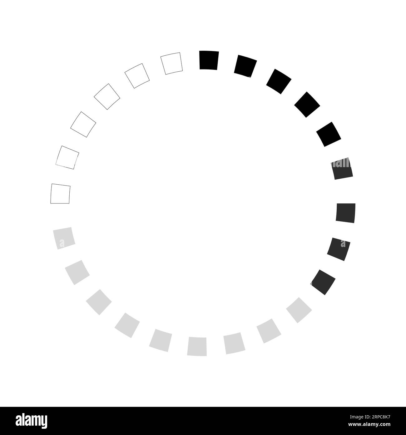 Barra di caricamento circolare, avanzamento dati, sistema in stile doodle isolato su sfondo bianco. Indicatore, linea disegnata a mano. Illustrazione vettoriale Illustrazione Vettoriale