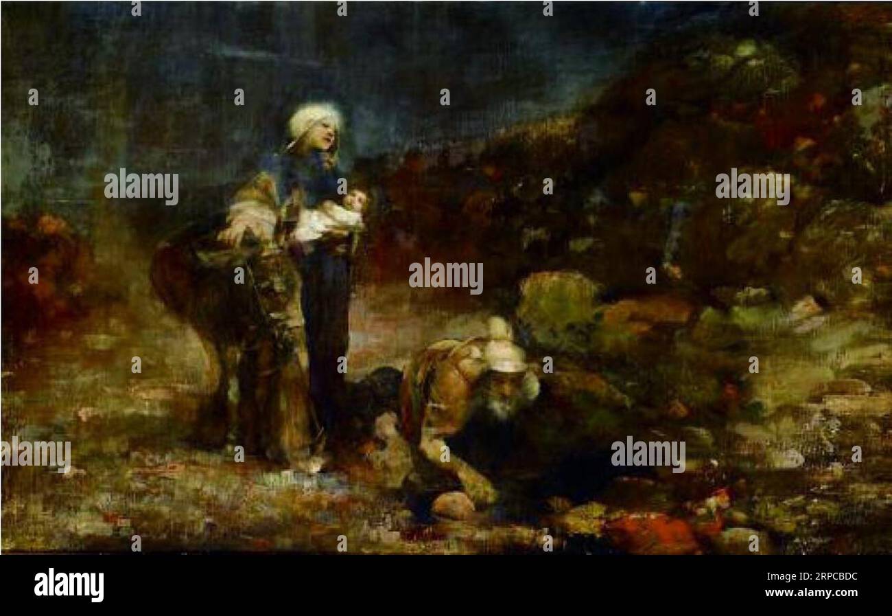 Fuggi in Egitto nel XX secolo. 1910 di Stanisław Radziejowski Foto Stock