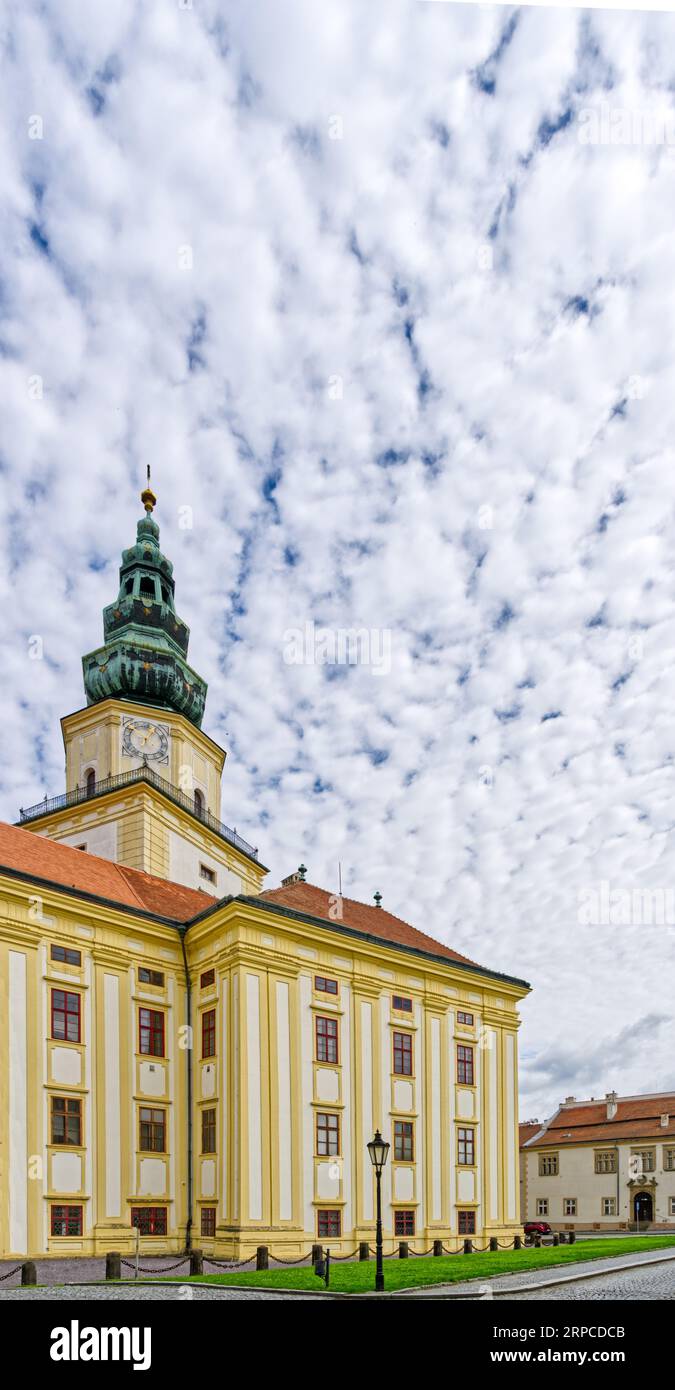 La torre del castello di Kromeriz nella Repubblica Ceca in Europa Foto Stock